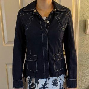Lightweight navy jacket with buttons, XS